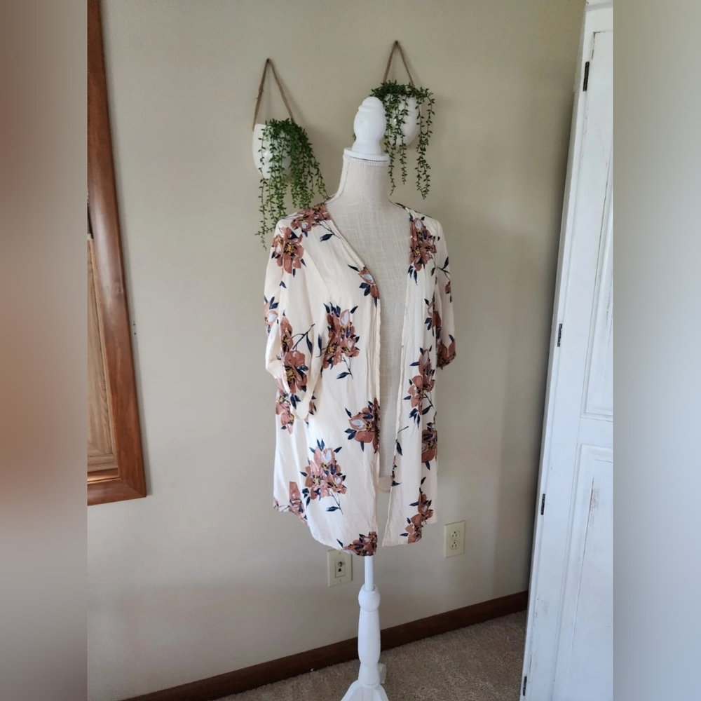 Saterwater Luxe Womens floral kimono cover up lightweight flowy - Picture 2 of 9
